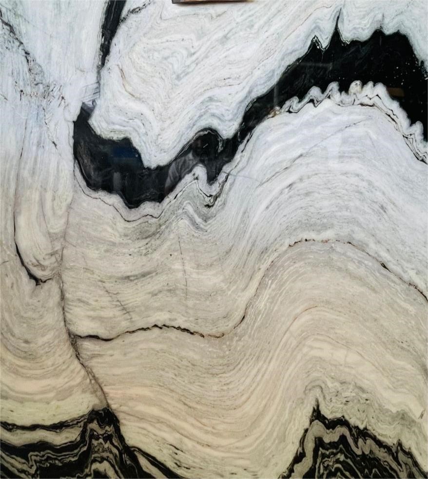 Panda White Bookmatched Marble